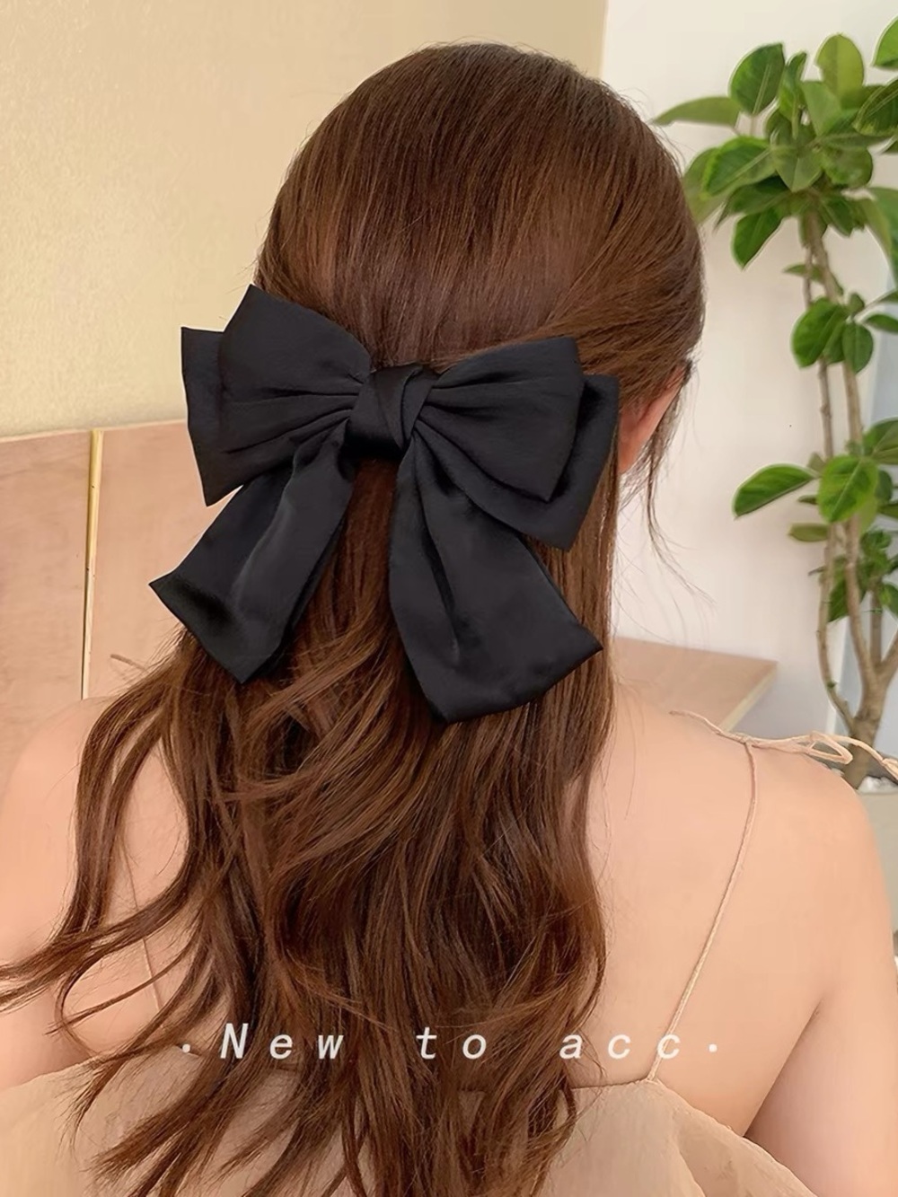 Vintage Black Satin Bow Hair Accessory